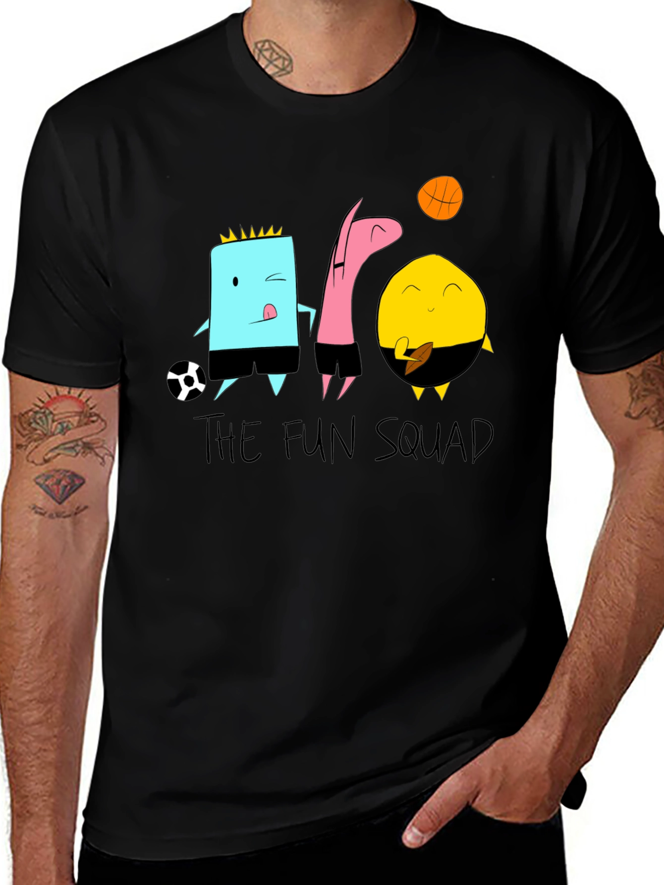 The Fun Squad Black Graphic Tee
