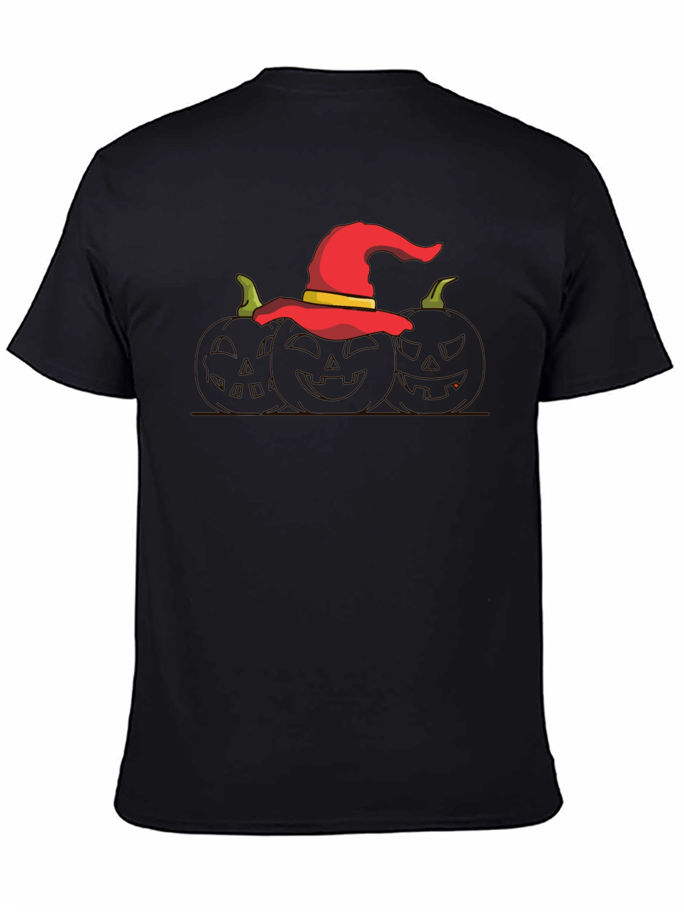 Halloween Witch Hat Pumpkin Graphic T-Shirt