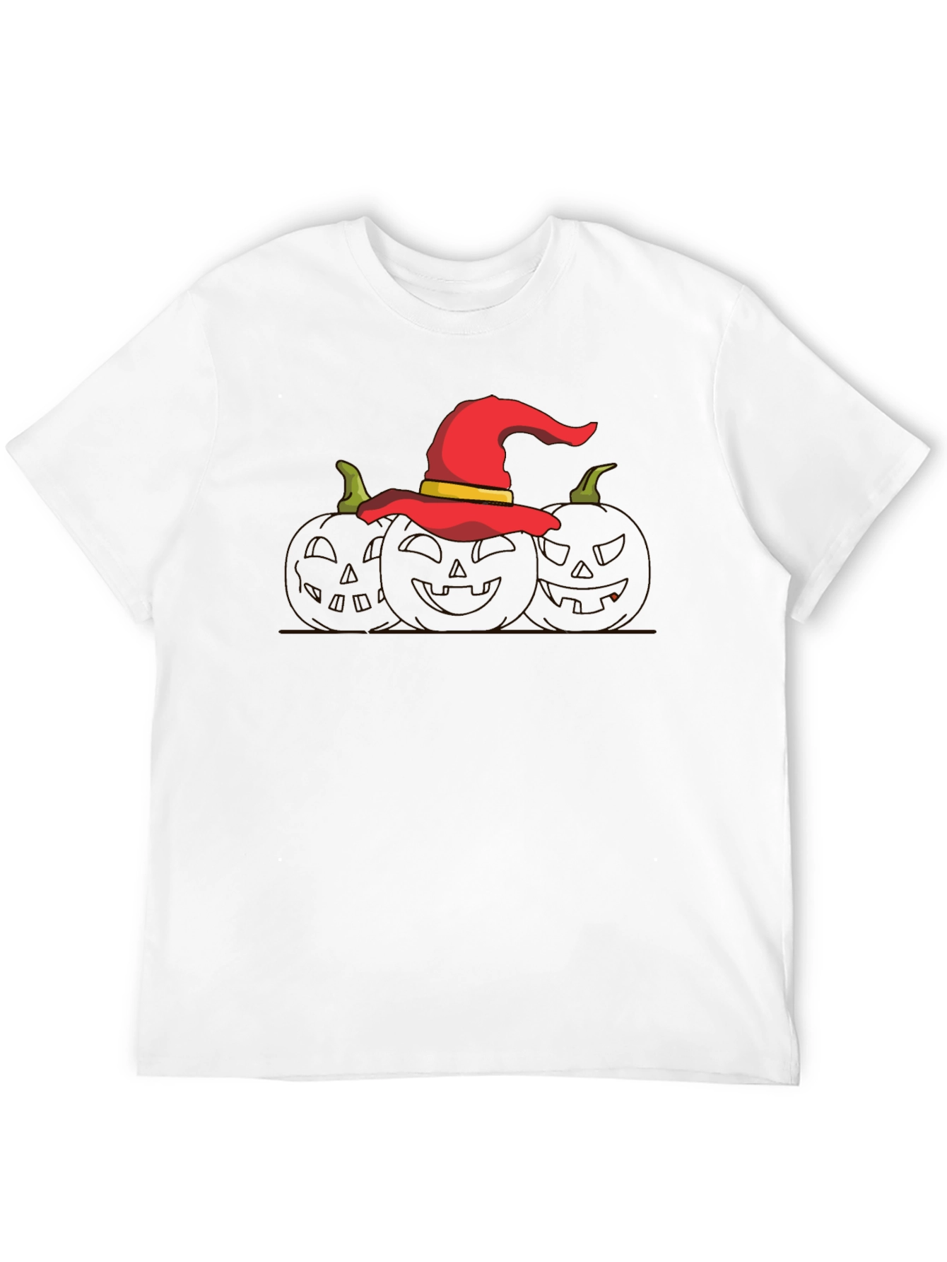 Halloween Witch Hat Pumpkin Graphic T-Shirt