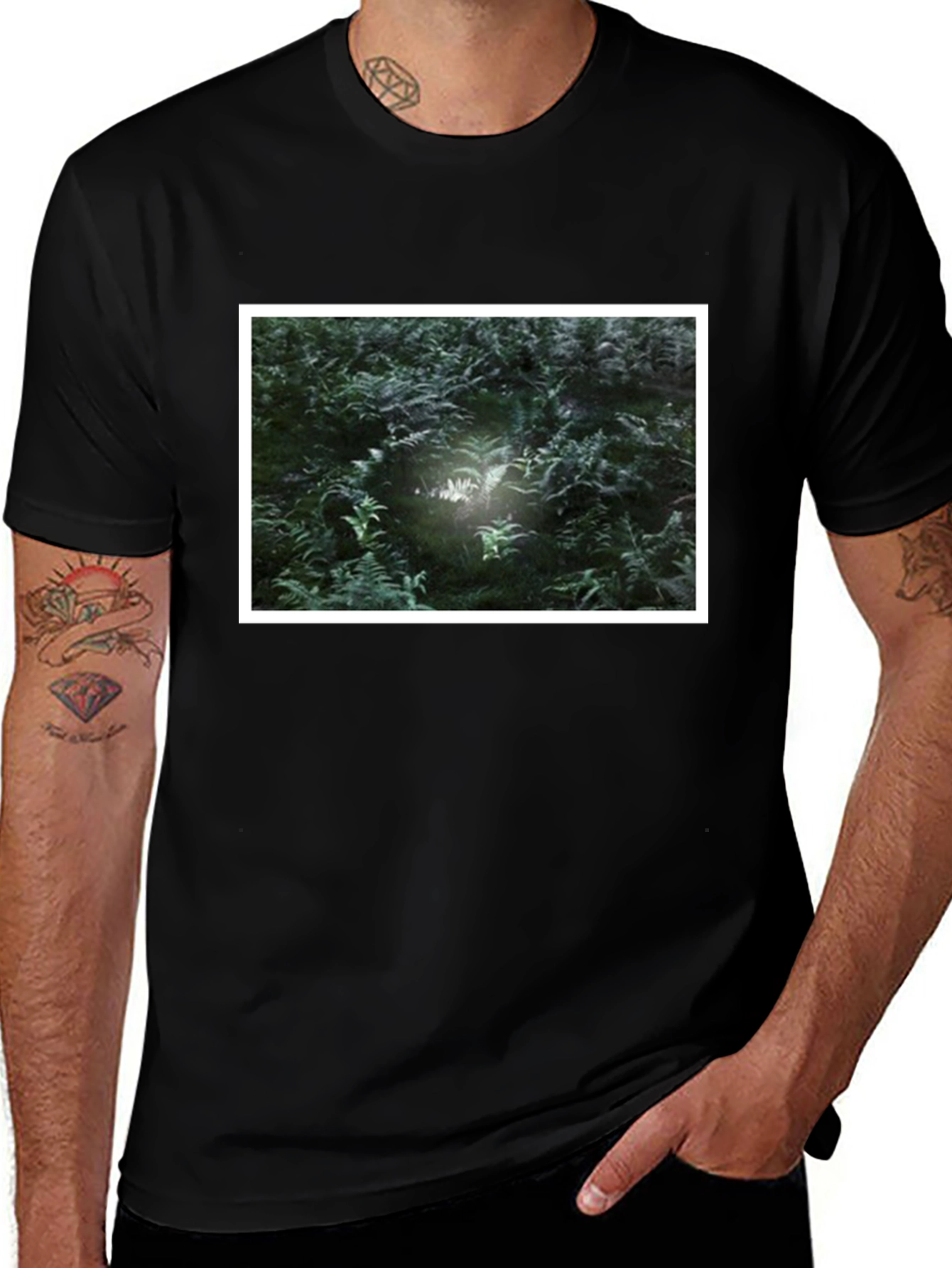 Nature Scene Black T-Shirt