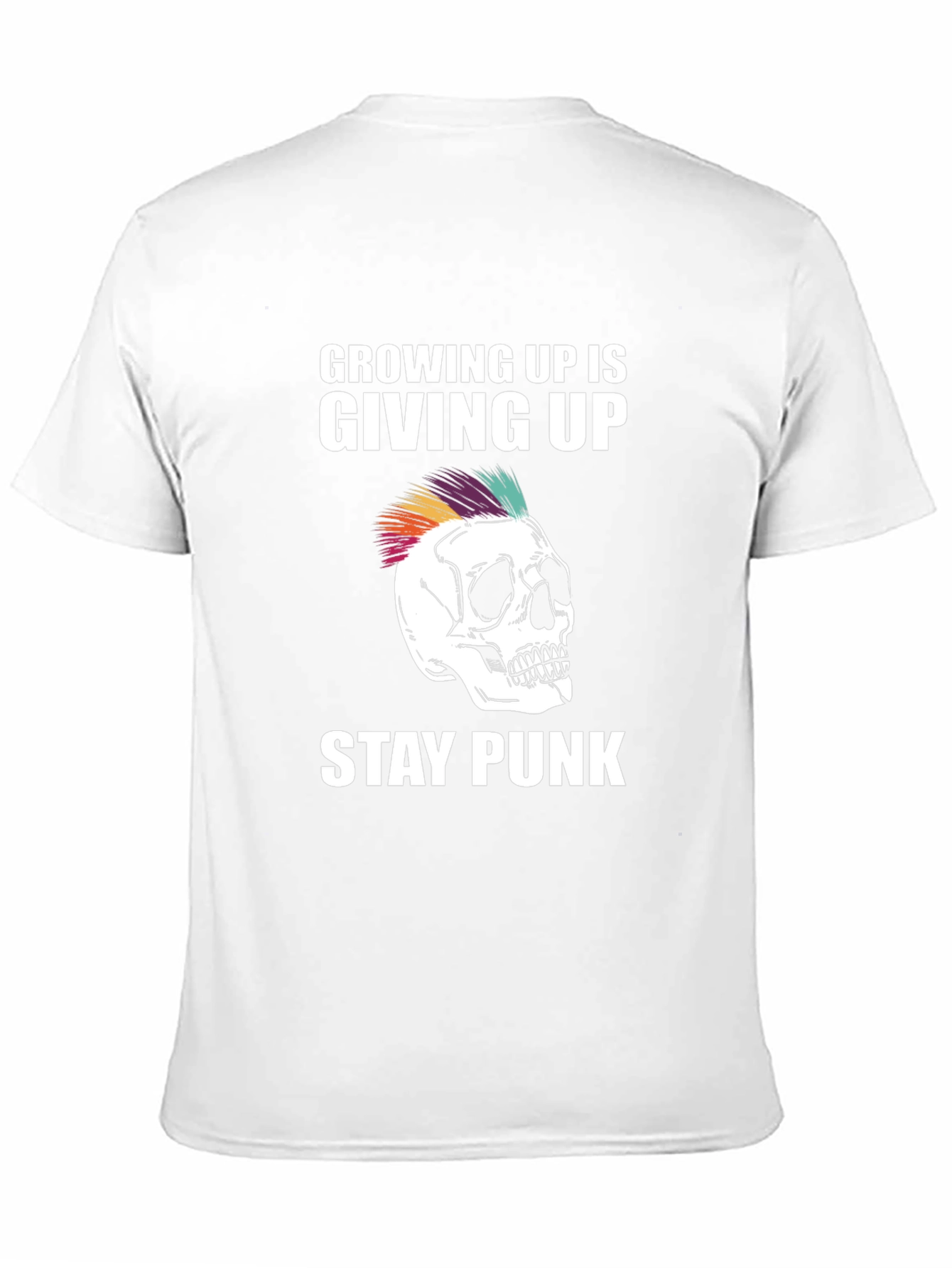 Growing Up Is Giving Up Stay Punk Skull T-Shirt