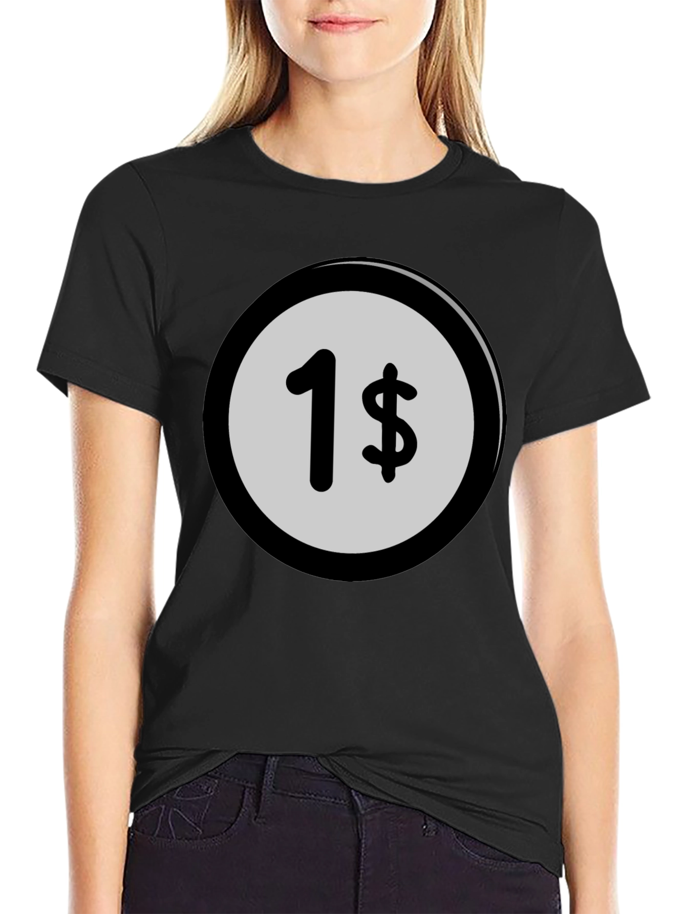 Novelty 1 Cent Design Crew Neck T-Shirt