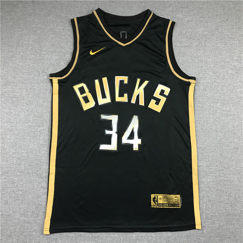 Men's Milwaukee Bucks Giannis Antetokounmpo #34 Black Swingman Jerseys