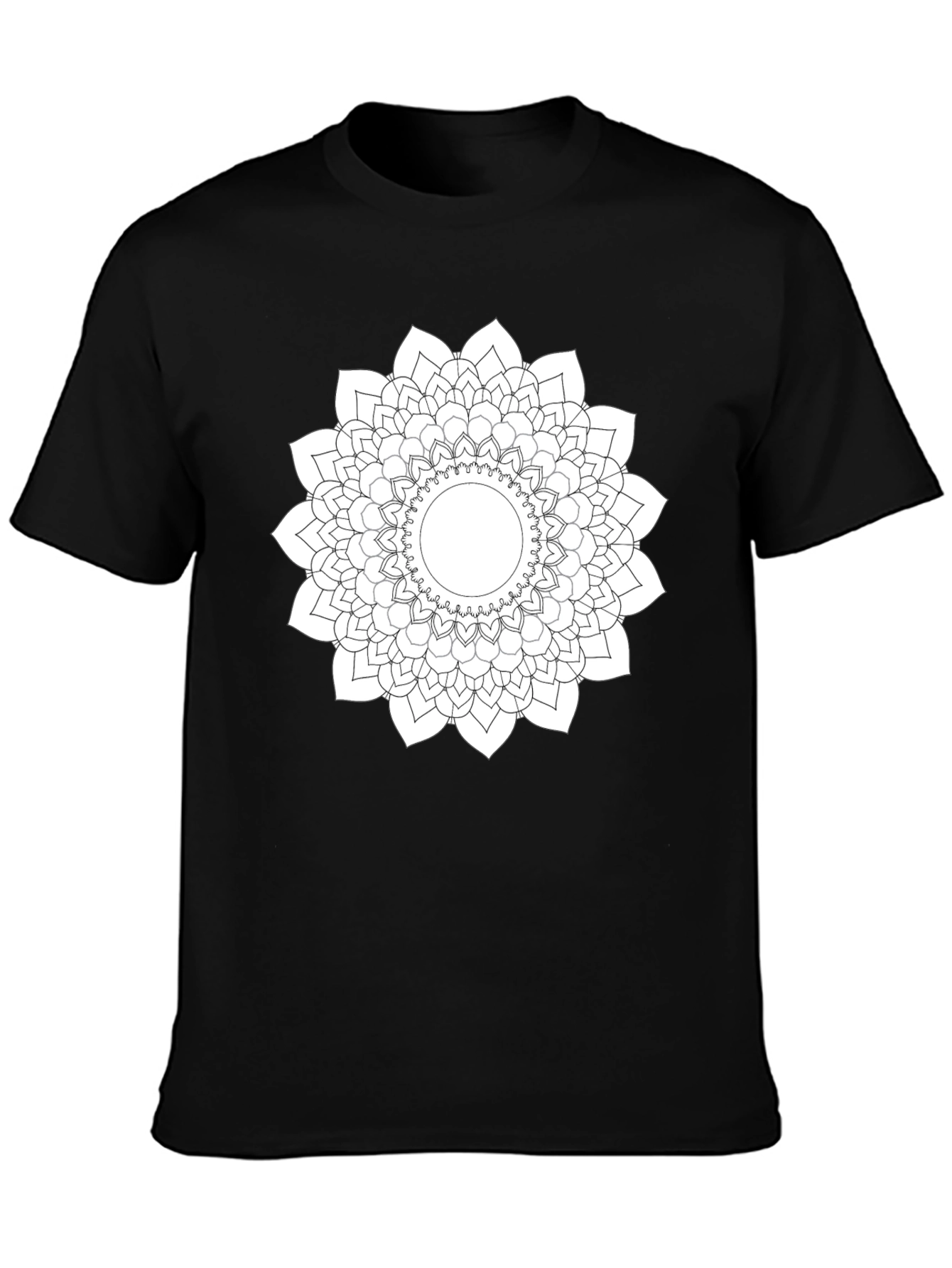 Mandala Graphic Tee - Black Cotton Casual Shirt