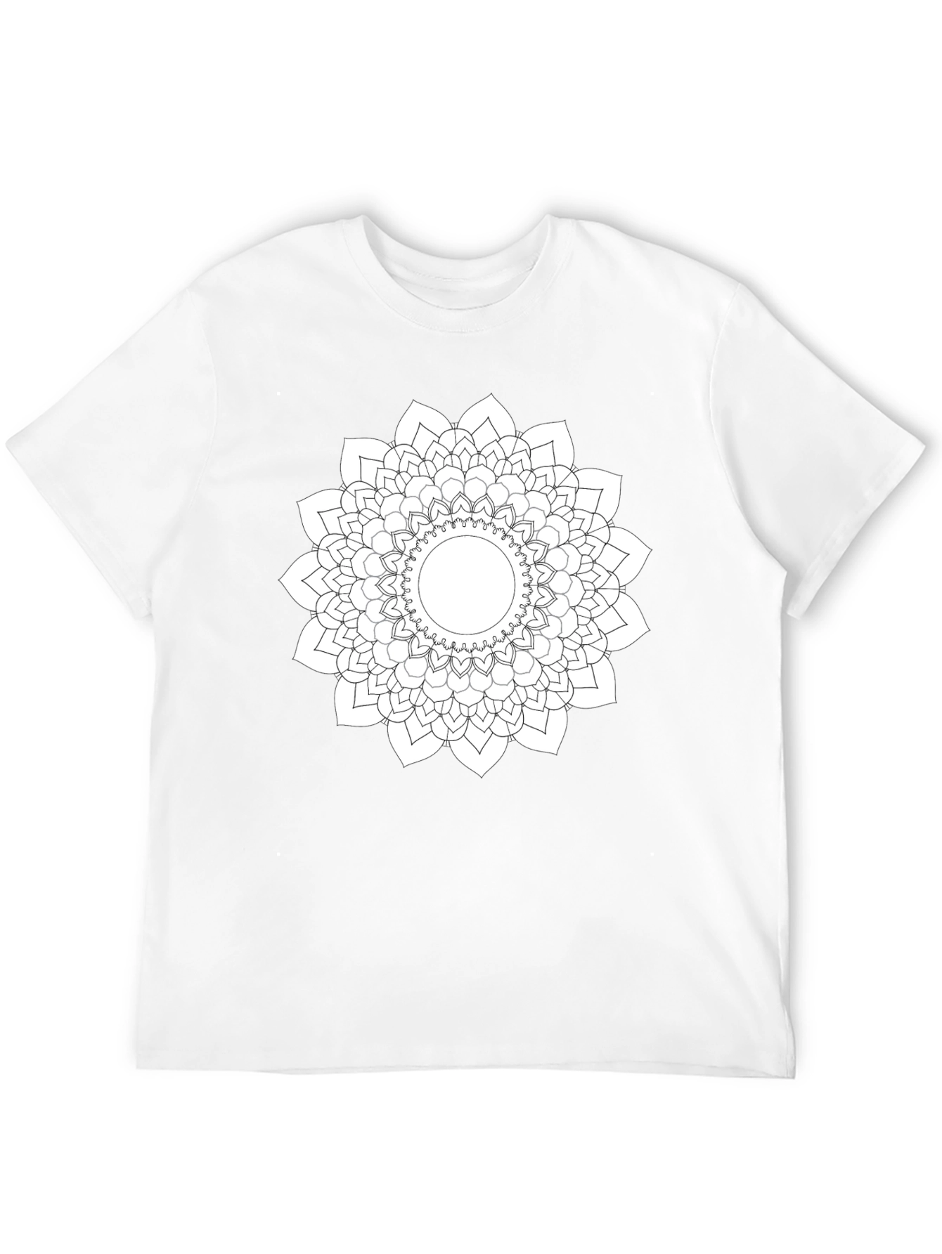 Mandala Graphic Tee - Black Cotton Casual Shirt