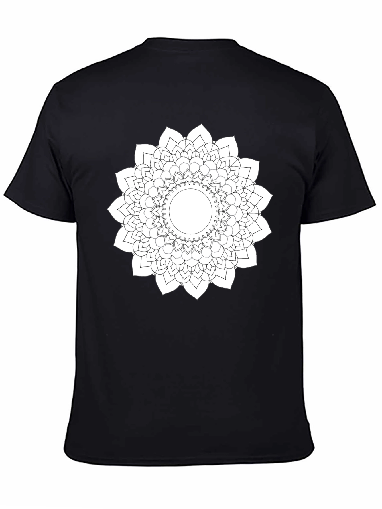 Mandala Graphic Tee - Black Cotton Casual Shirt