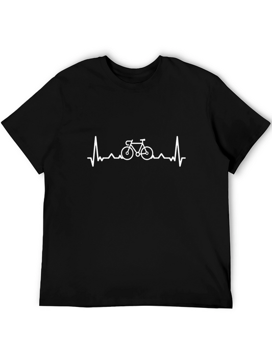 Bike Heartbeat Graphic Tee - Mens Black T-Shirt