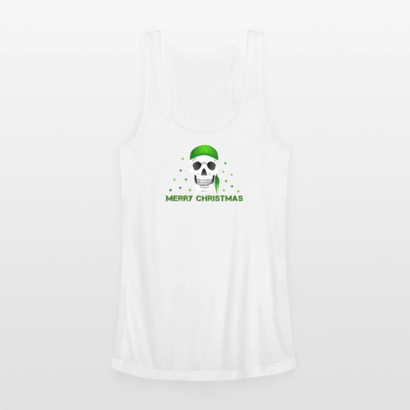 Festive Skull with Green Bandana Christmas