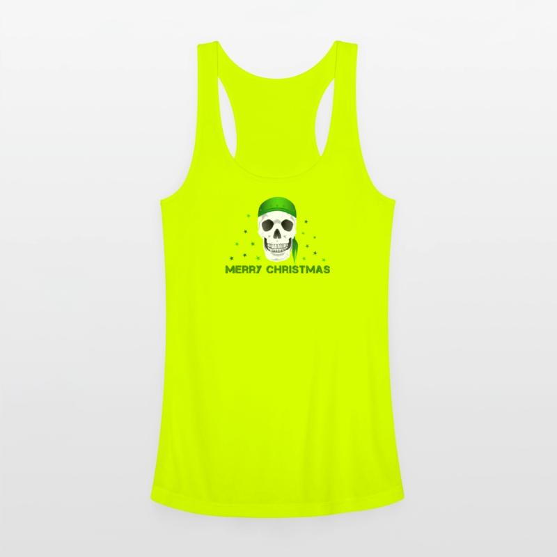 Festive Skull with Green Bandana Christmas