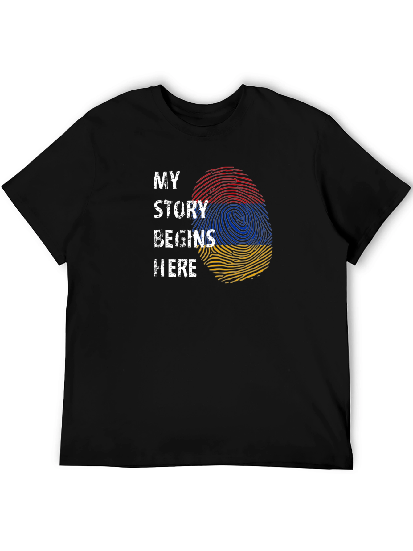 Armenia Flag Fingerprint My Story Begins Here T-Shirt