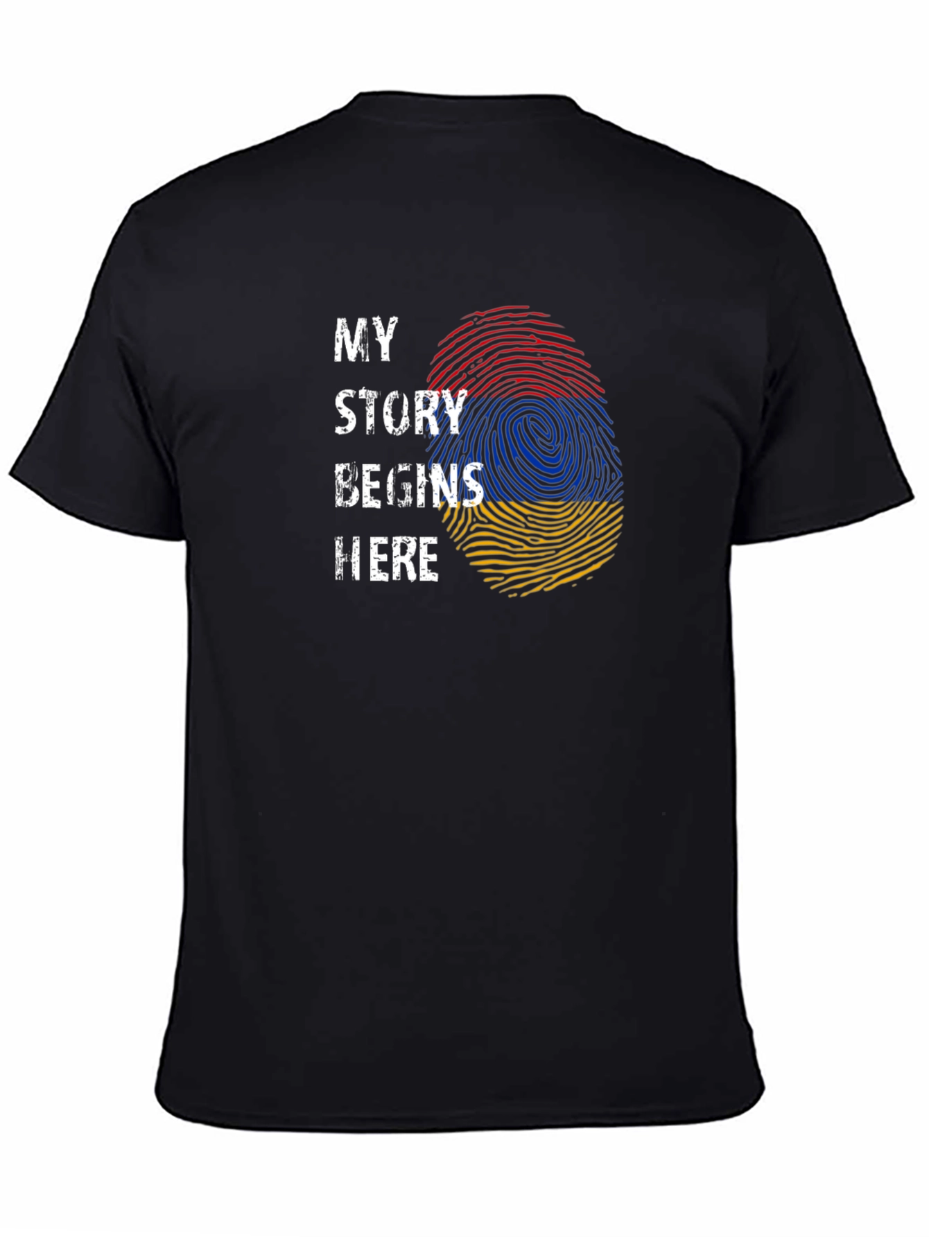 Armenia Flag Fingerprint My Story Begins Here T-Shirt