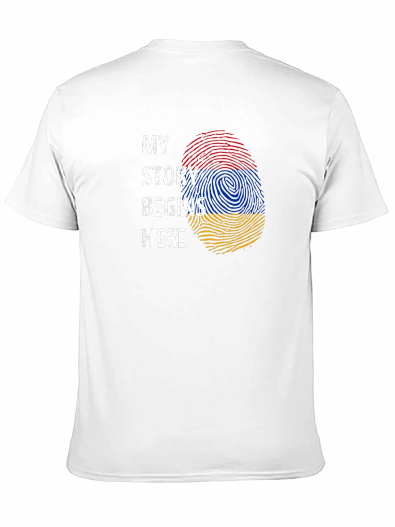 Armenia Flag Fingerprint My Story Begins Here T-Shirt