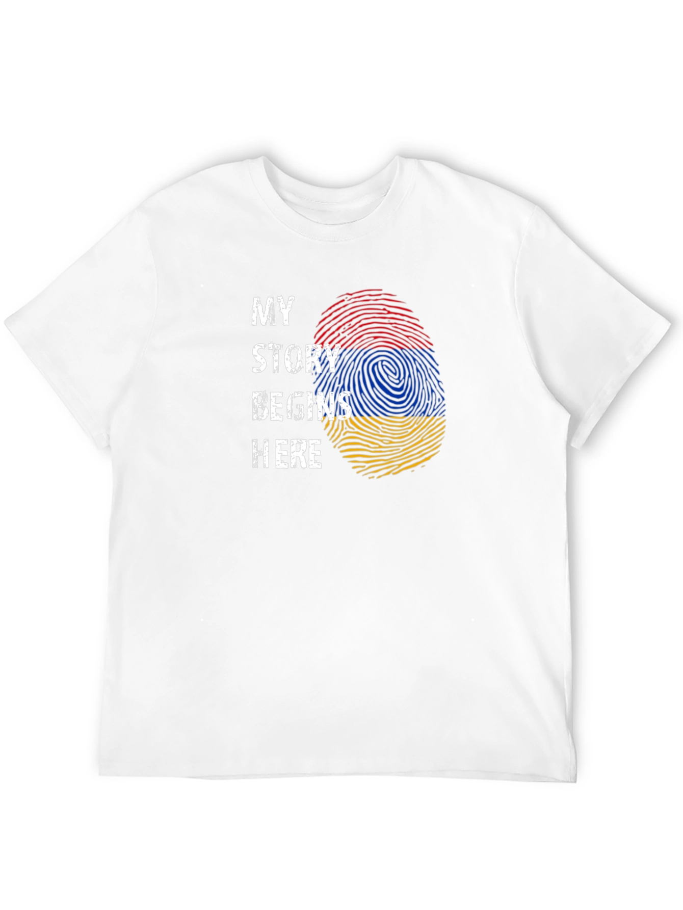 Armenia Flag Fingerprint My Story Begins Here T-Shirt