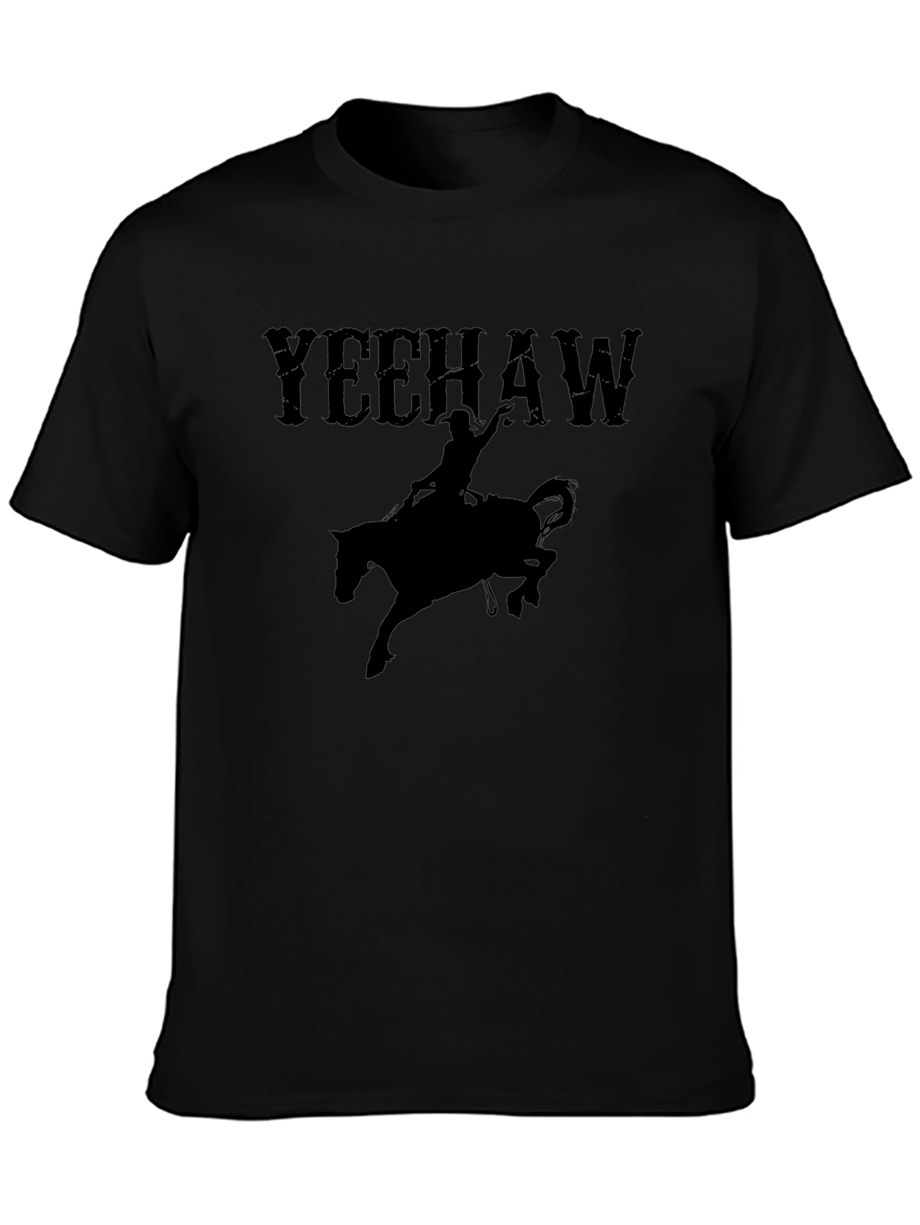 Yeehaw Cowboy Graphic Black T-Shirt