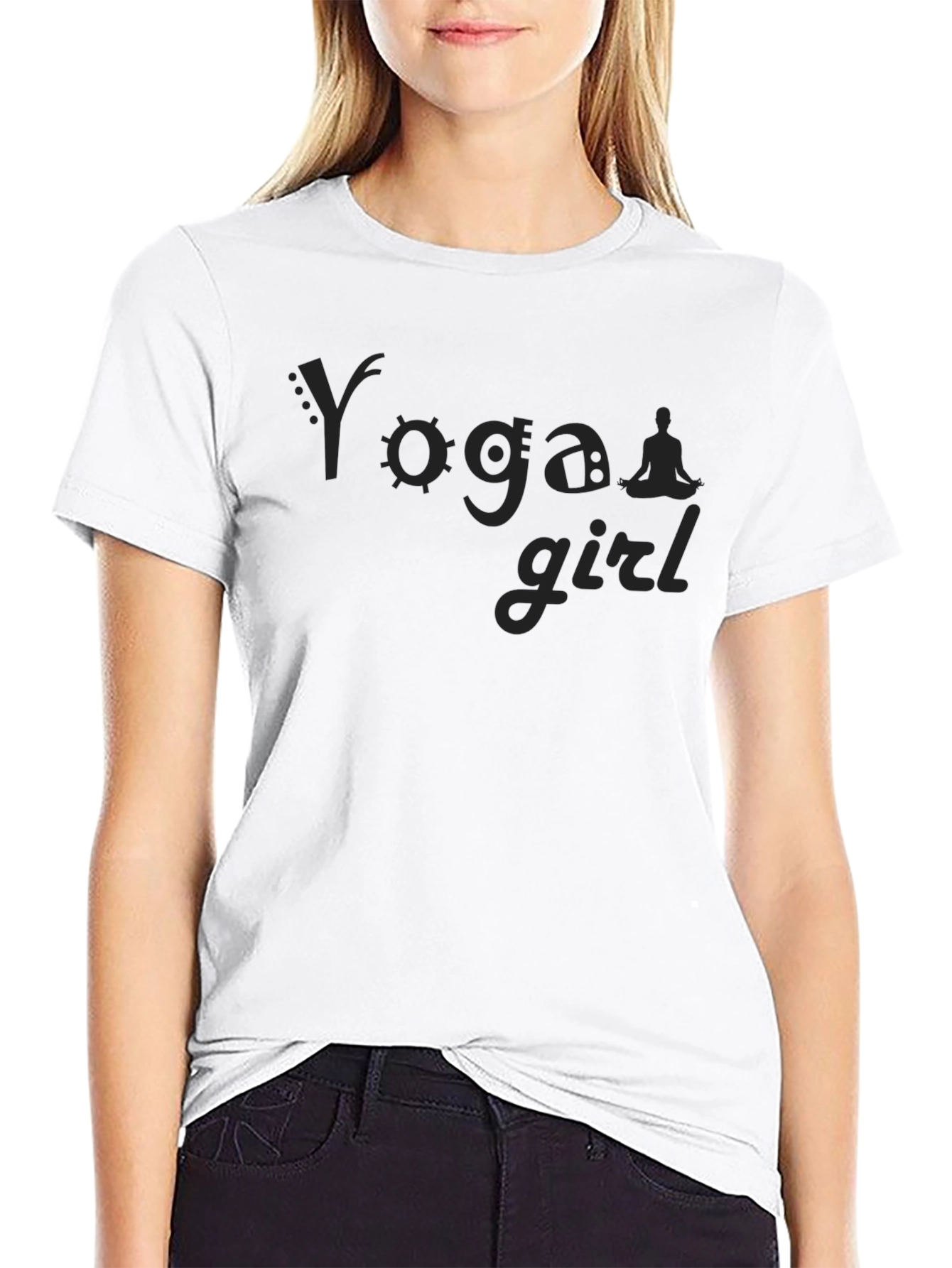Yoga Girl Graphic Print T-Shirt Casual Tee