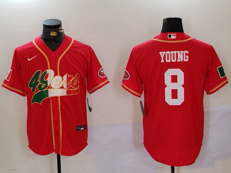 Men's San Francisco 49ers Steve Young #8 Scarlet Game Jerseys
