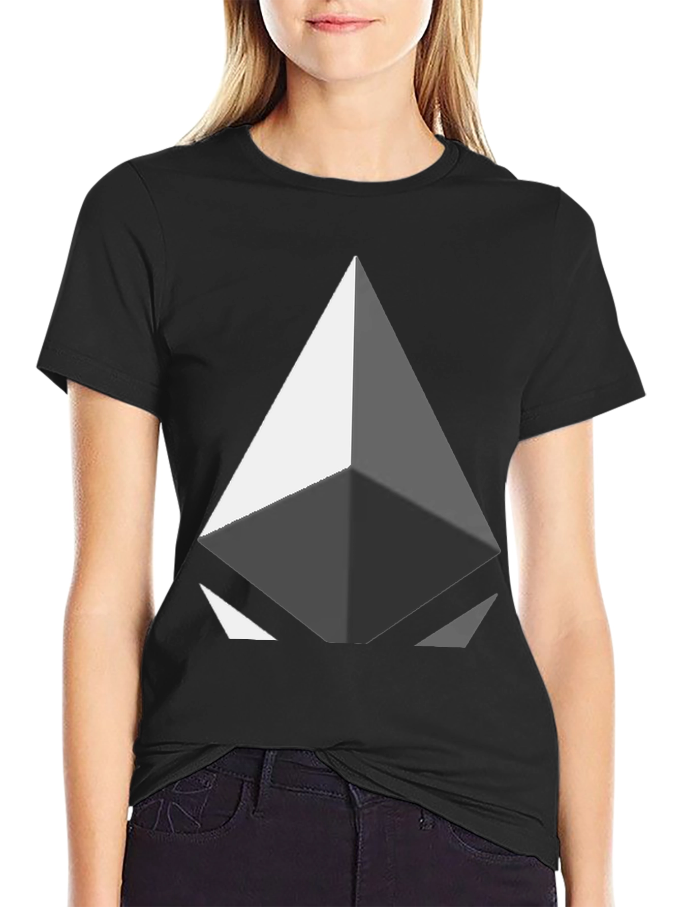 Geometric Diamond Graphic Tee - Modern Design
