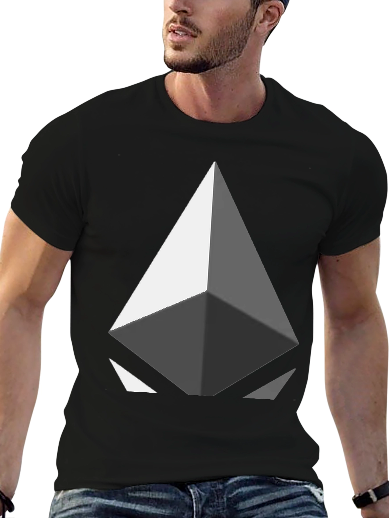 Geometric Diamond Graphic Tee - Modern Design