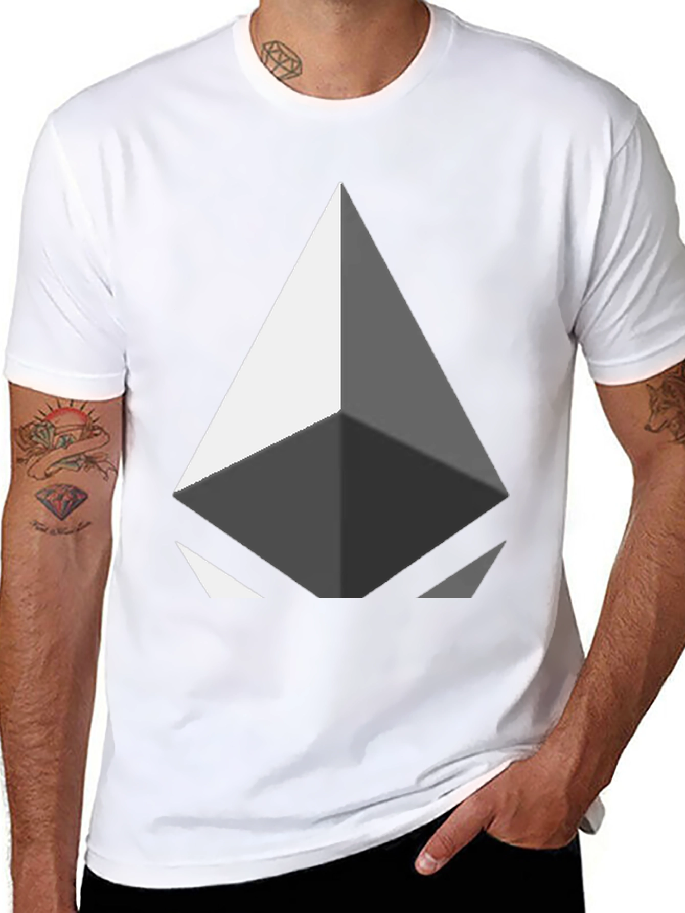 Geometric Diamond Graphic Tee - Modern Design