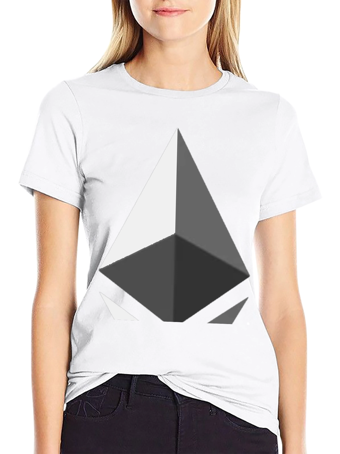Geometric Diamond Graphic Tee - Modern Design