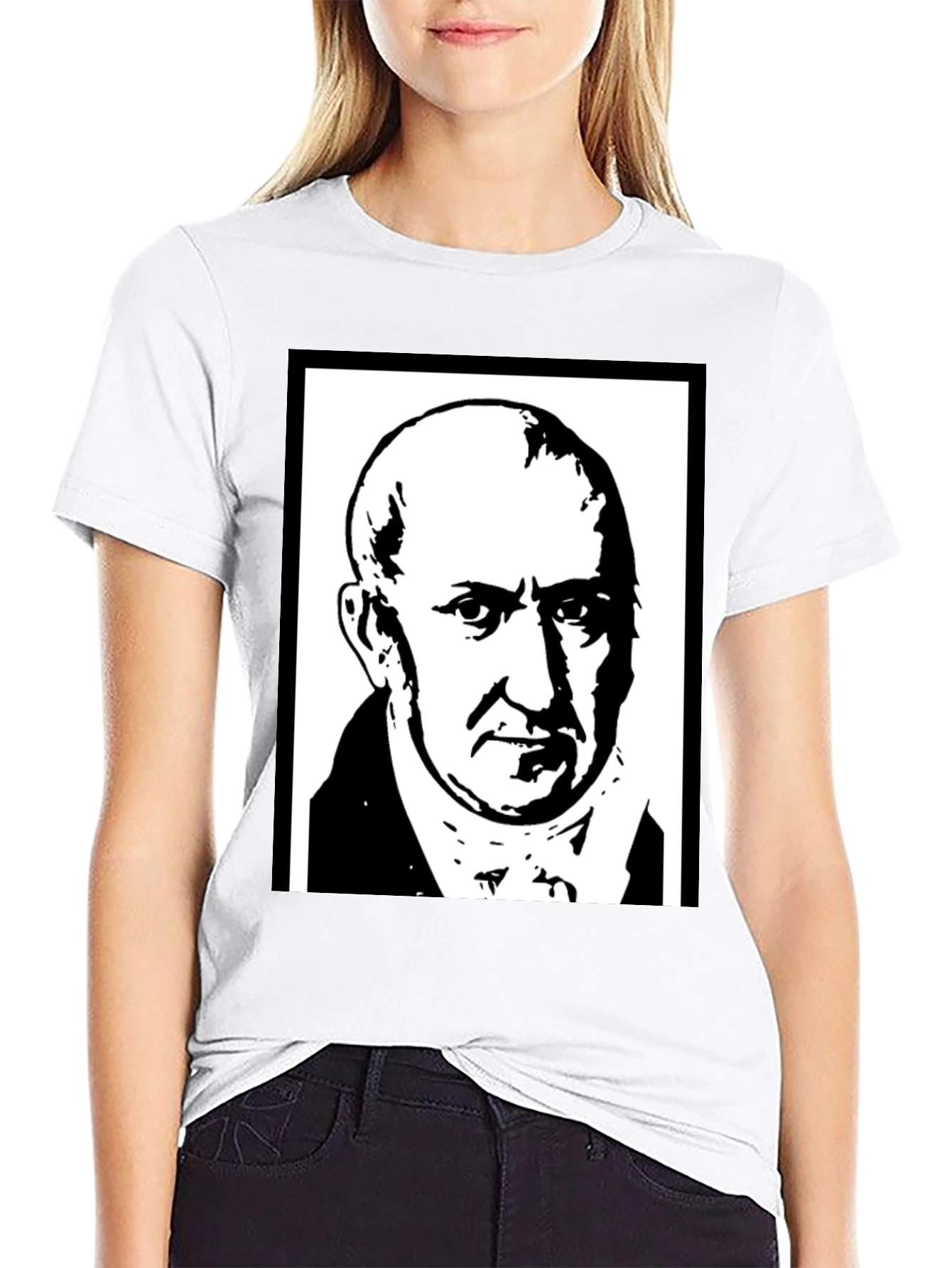 Graphic Portrait T-Shirt - Black Cotton Blend