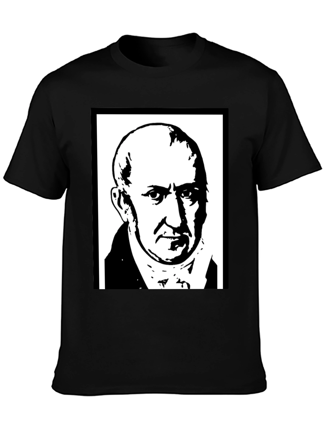 Graphic Portrait T-Shirt - Black Cotton Blend