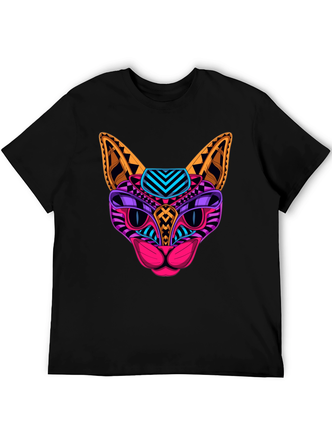 Neon Cat Graphic Tee - Unique Design