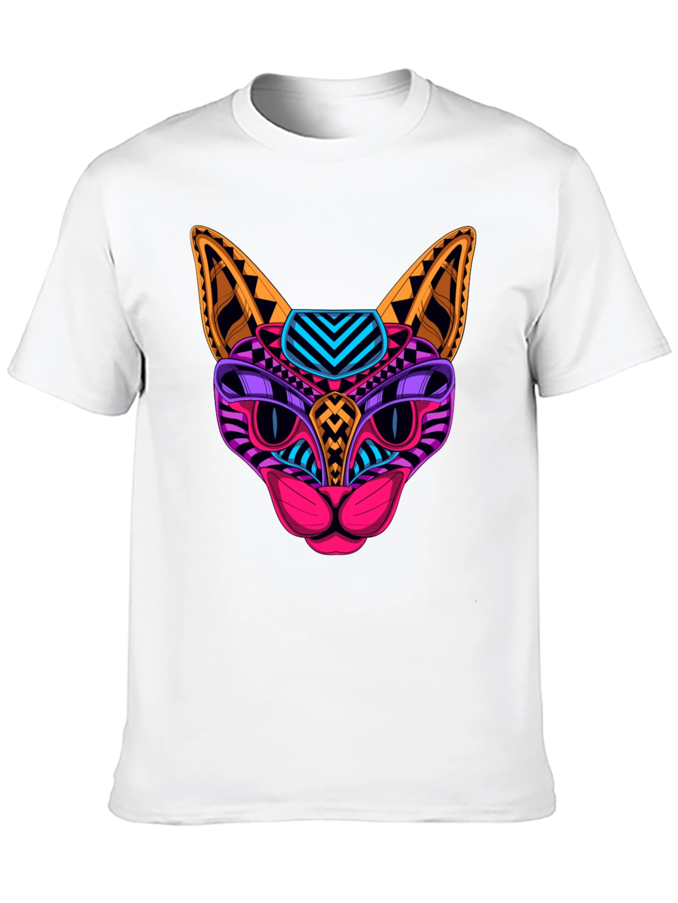 Neon Cat Graphic Tee - Unique Design