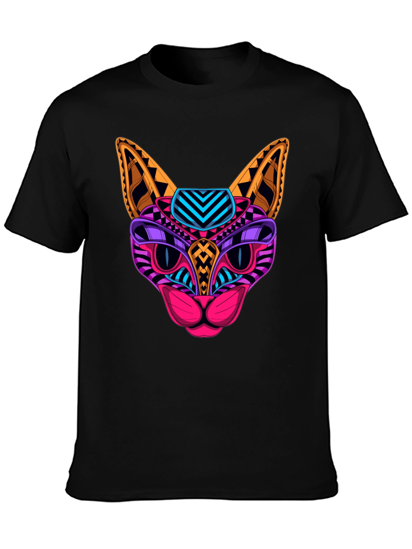 Neon Cat Graphic Tee - Unique Design