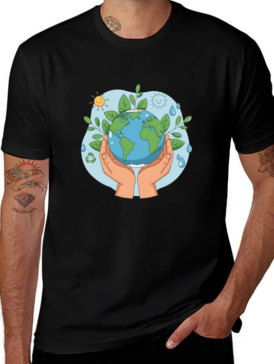 Eco-Friendly Earth Graphic T-Shirt