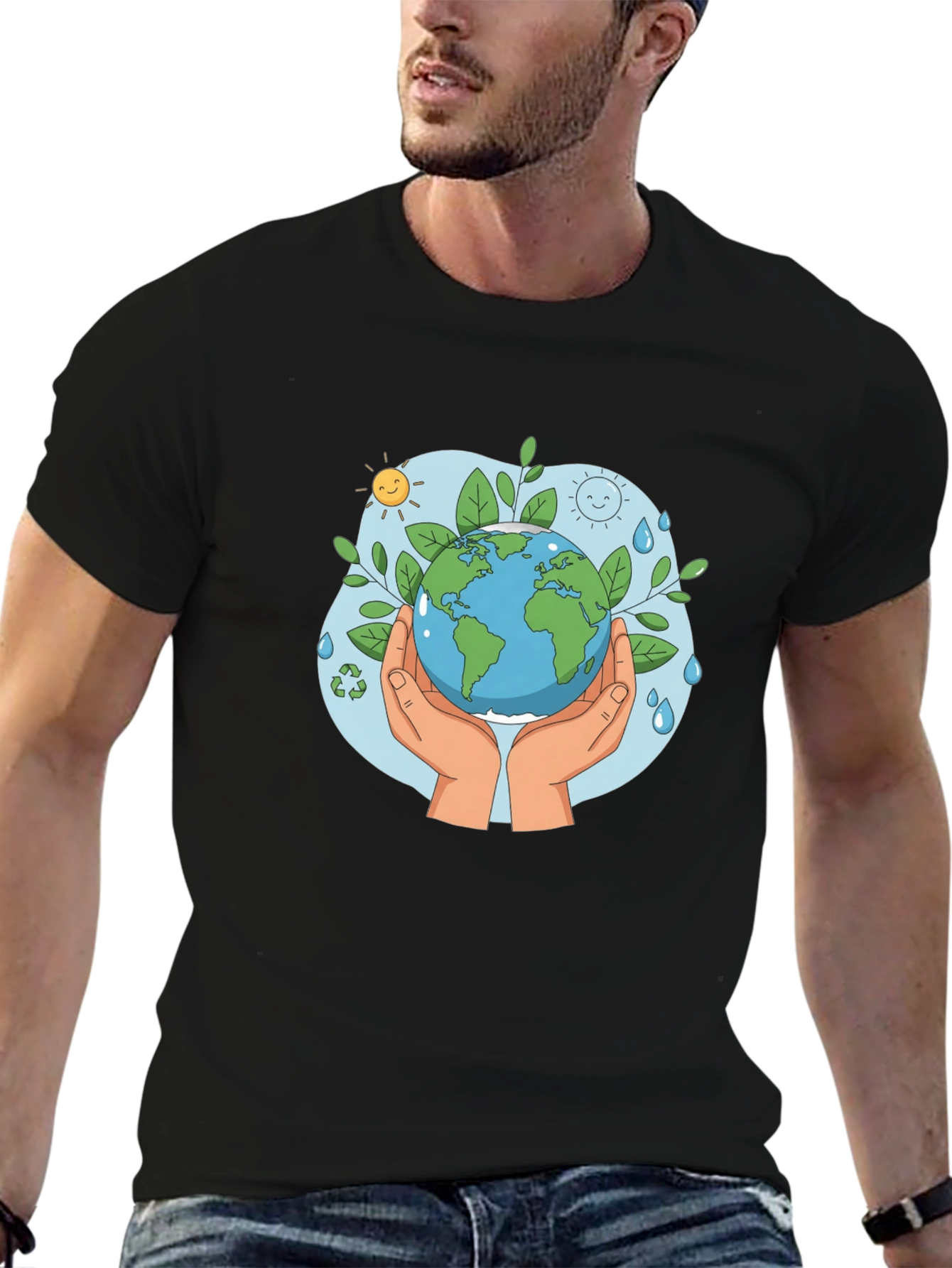 Eco-Friendly Earth Graphic T-Shirt