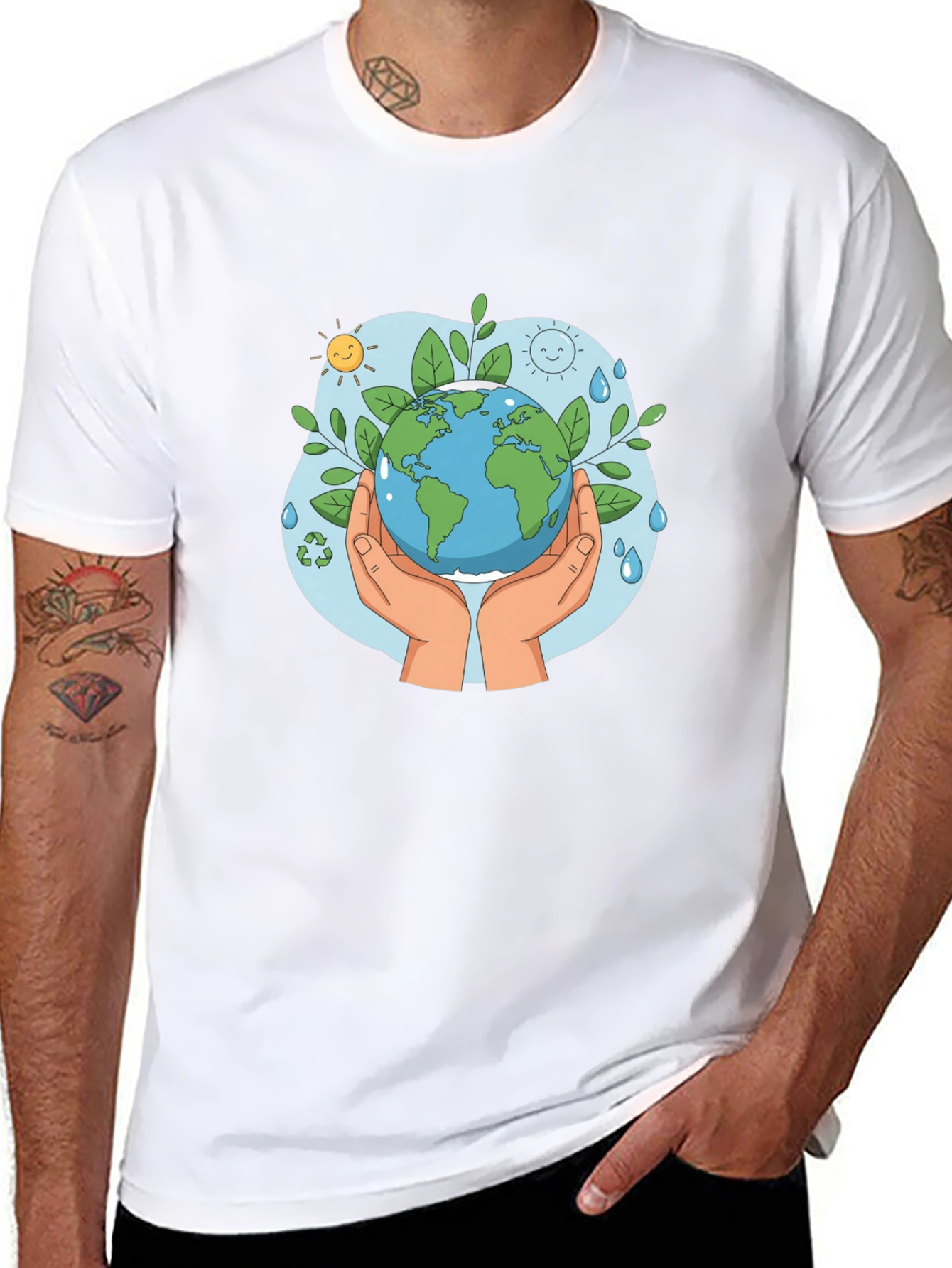 Eco-Friendly Earth Graphic T-Shirt