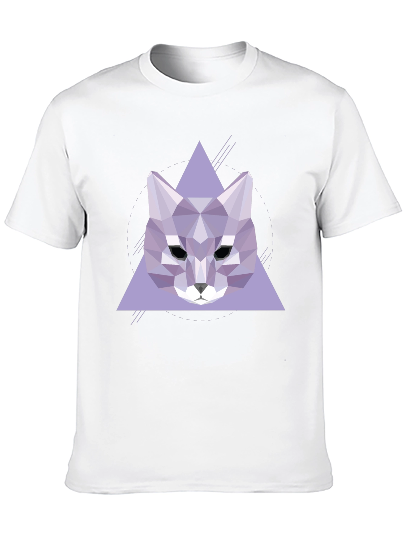 Geometric Wolf Graphic Tee - Stylish Black T-Shirt