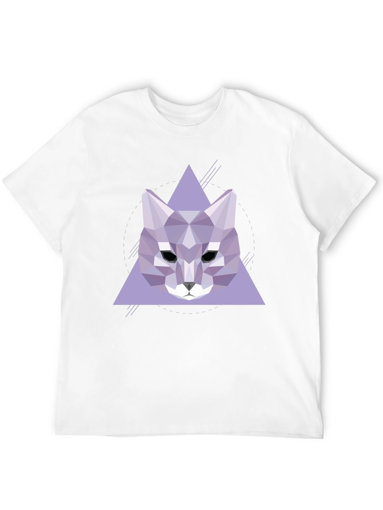 Geometric Wolf Graphic Tee - Stylish Black T-Shirt