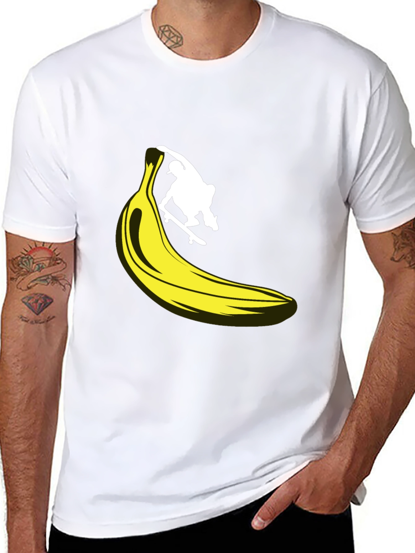 Banana Skateboarder Graphic T-Shirt