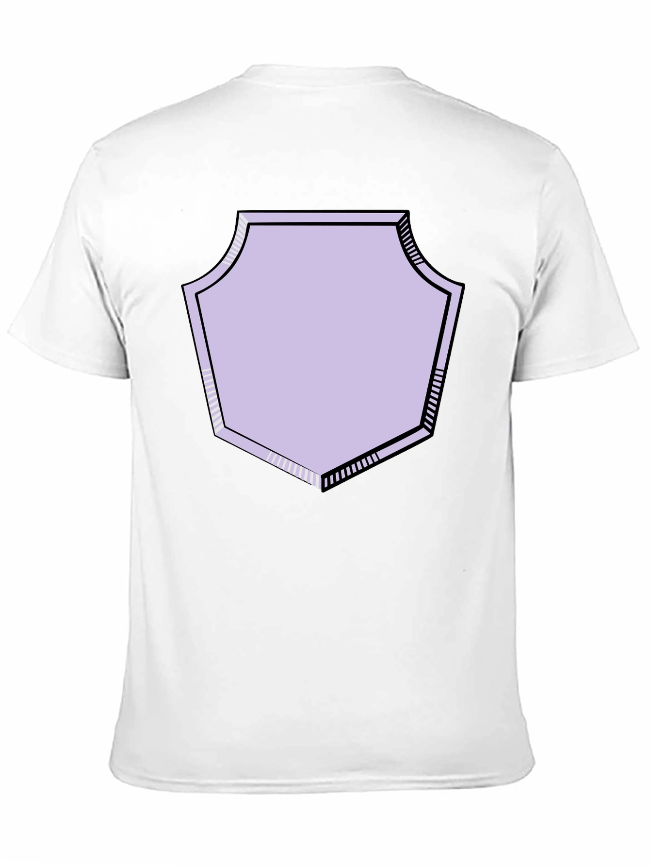 Graphic Tee with Geometric Shield Design