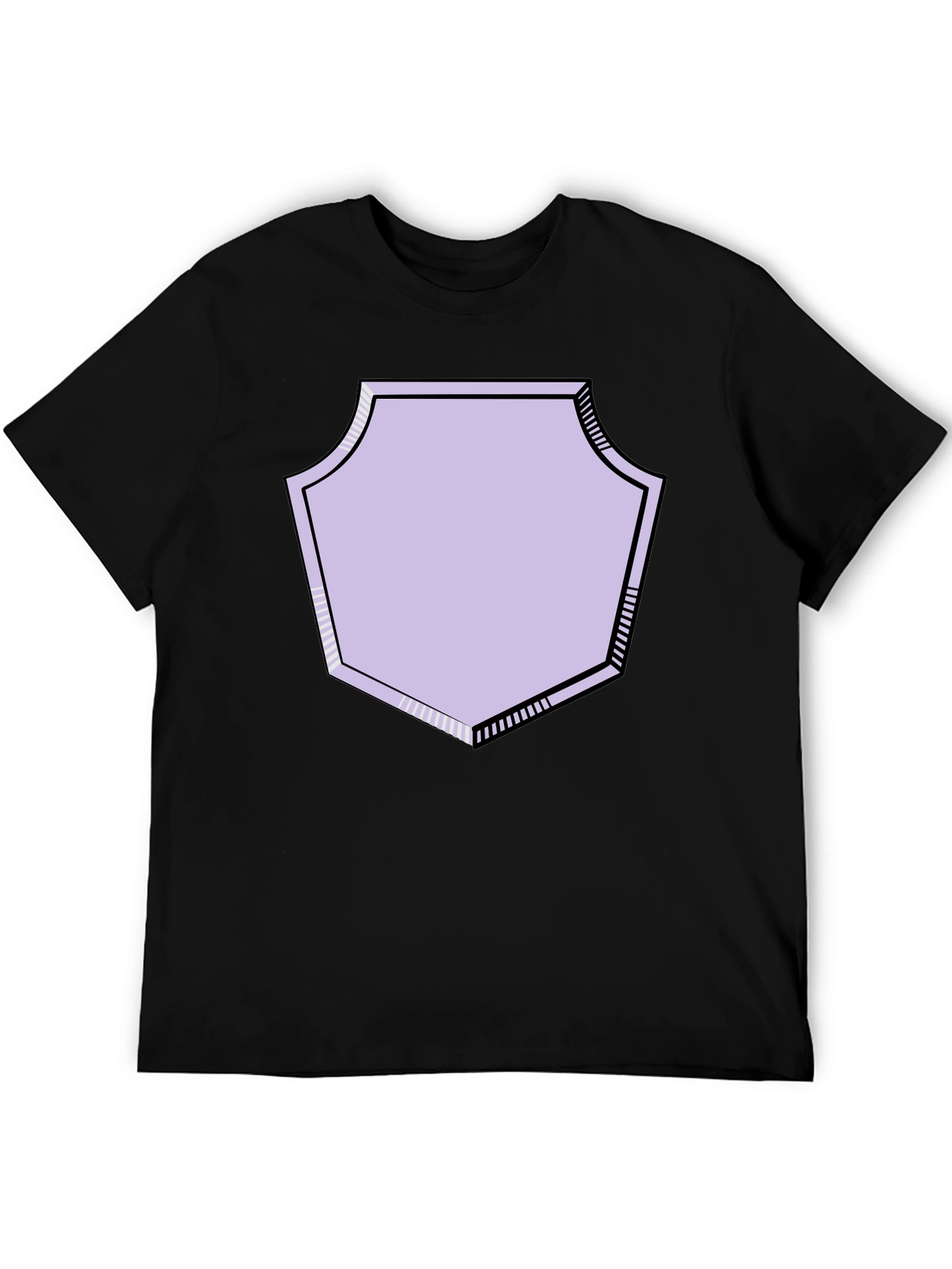 Graphic Tee with Geometric Shield Design