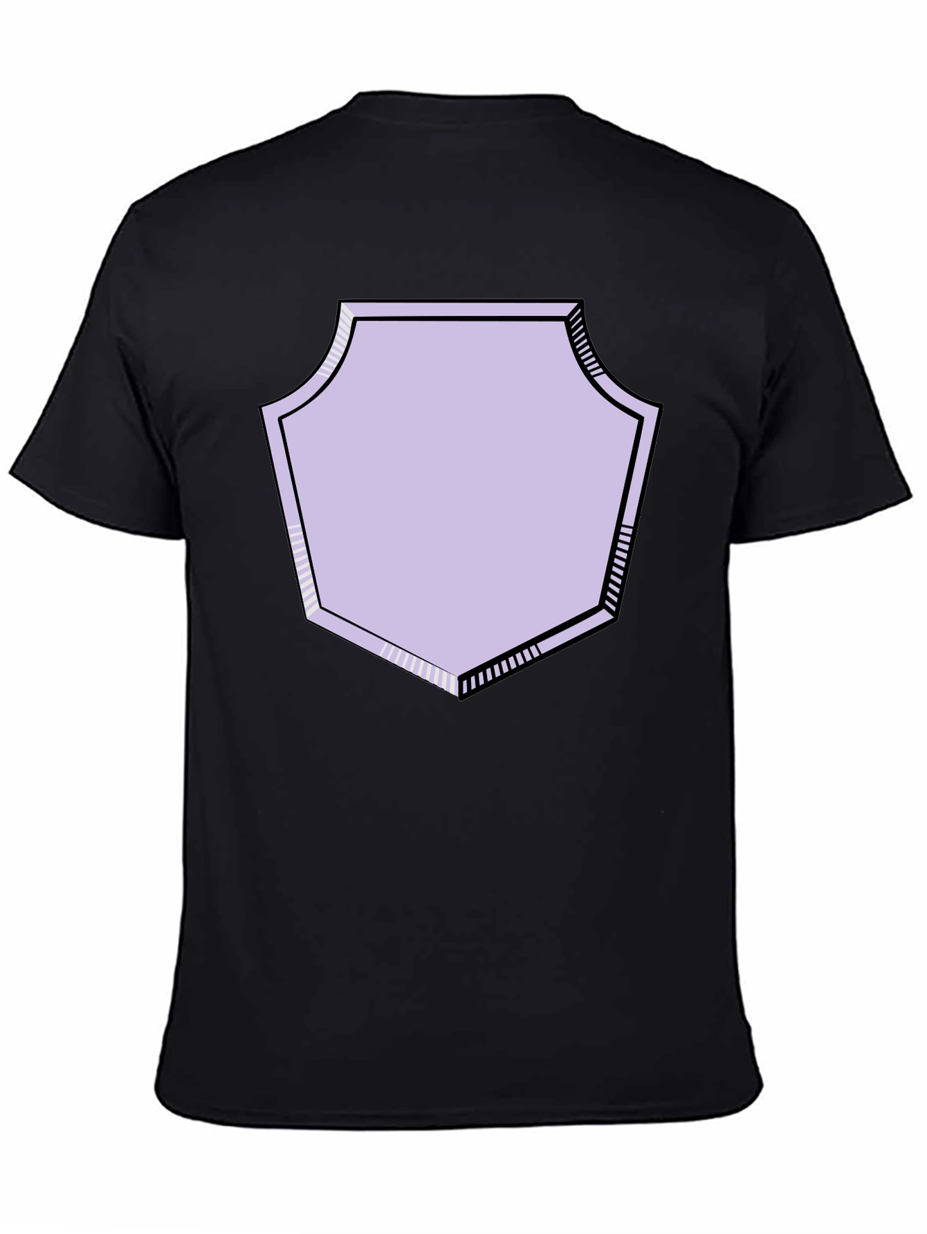 Graphic Tee with Geometric Shield Design