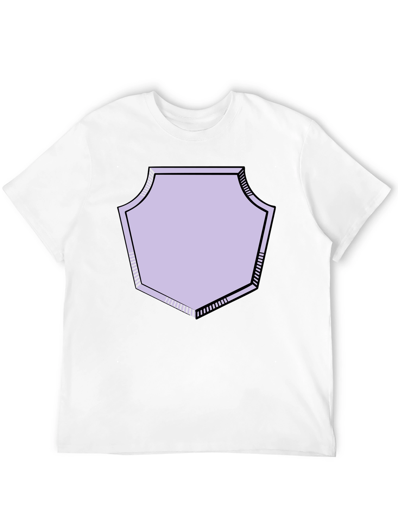 Graphic Tee with Geometric Shield Design
