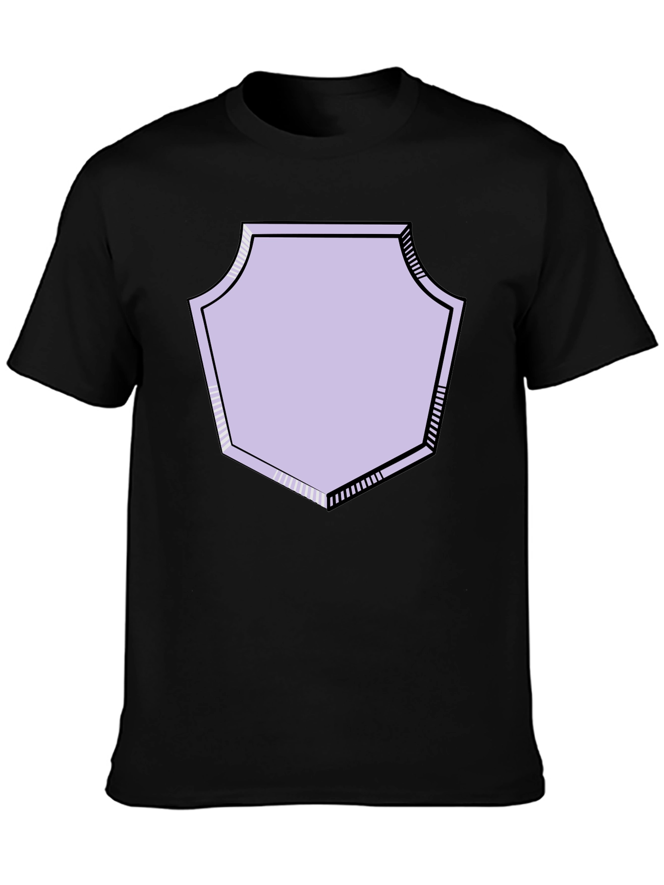Graphic Tee with Geometric Shield Design