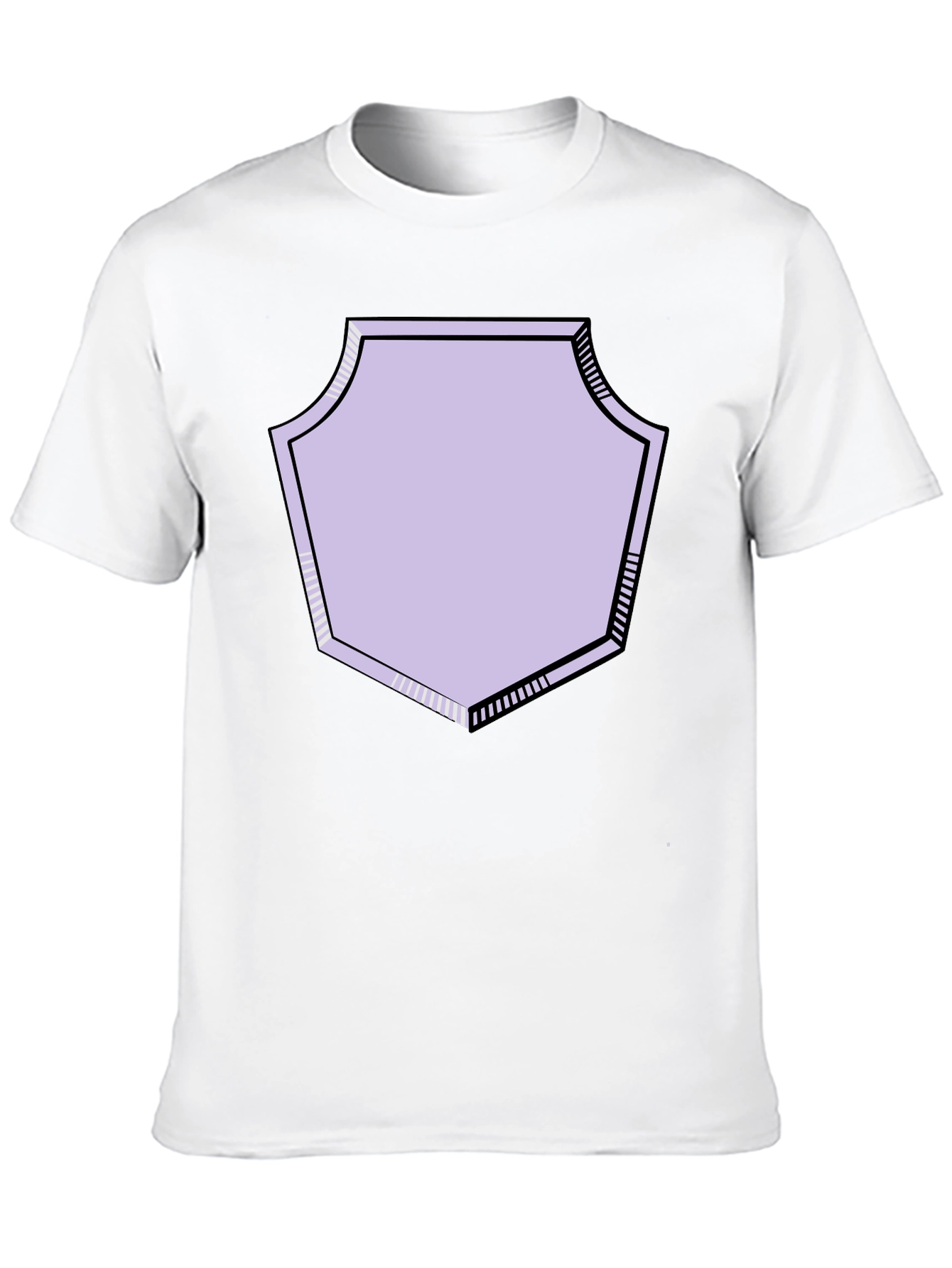 Graphic Tee with Geometric Shield Design
