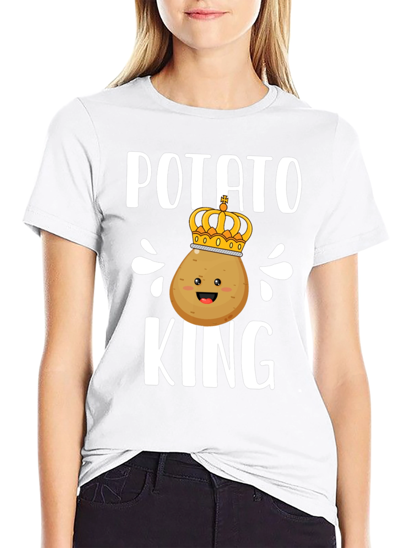 Potato King T-Shirt - Funny Cartoon Food Tee