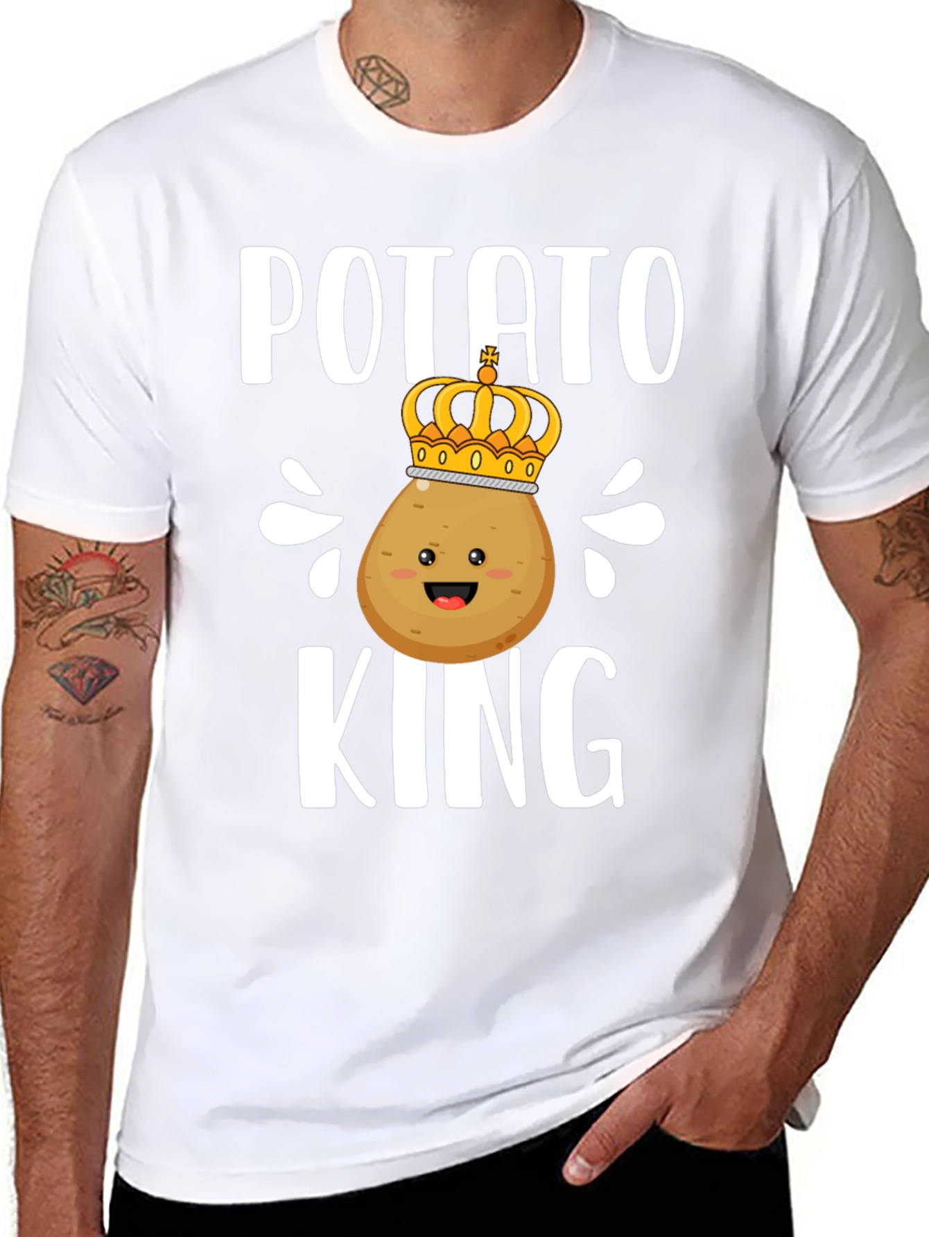 Potato King T-Shirt - Funny Cartoon Food Tee