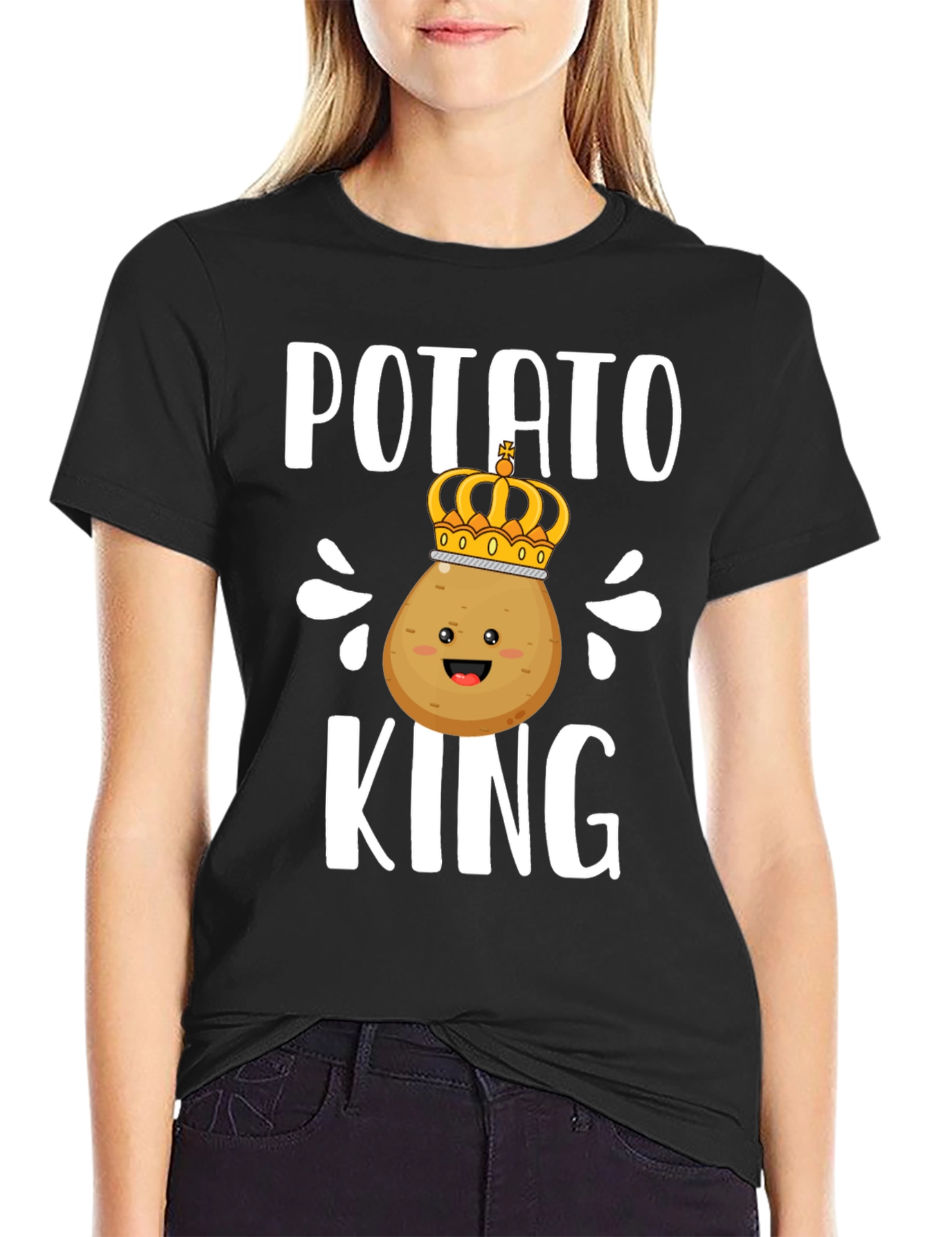 Potato King T-Shirt - Funny Cartoon Food Tee