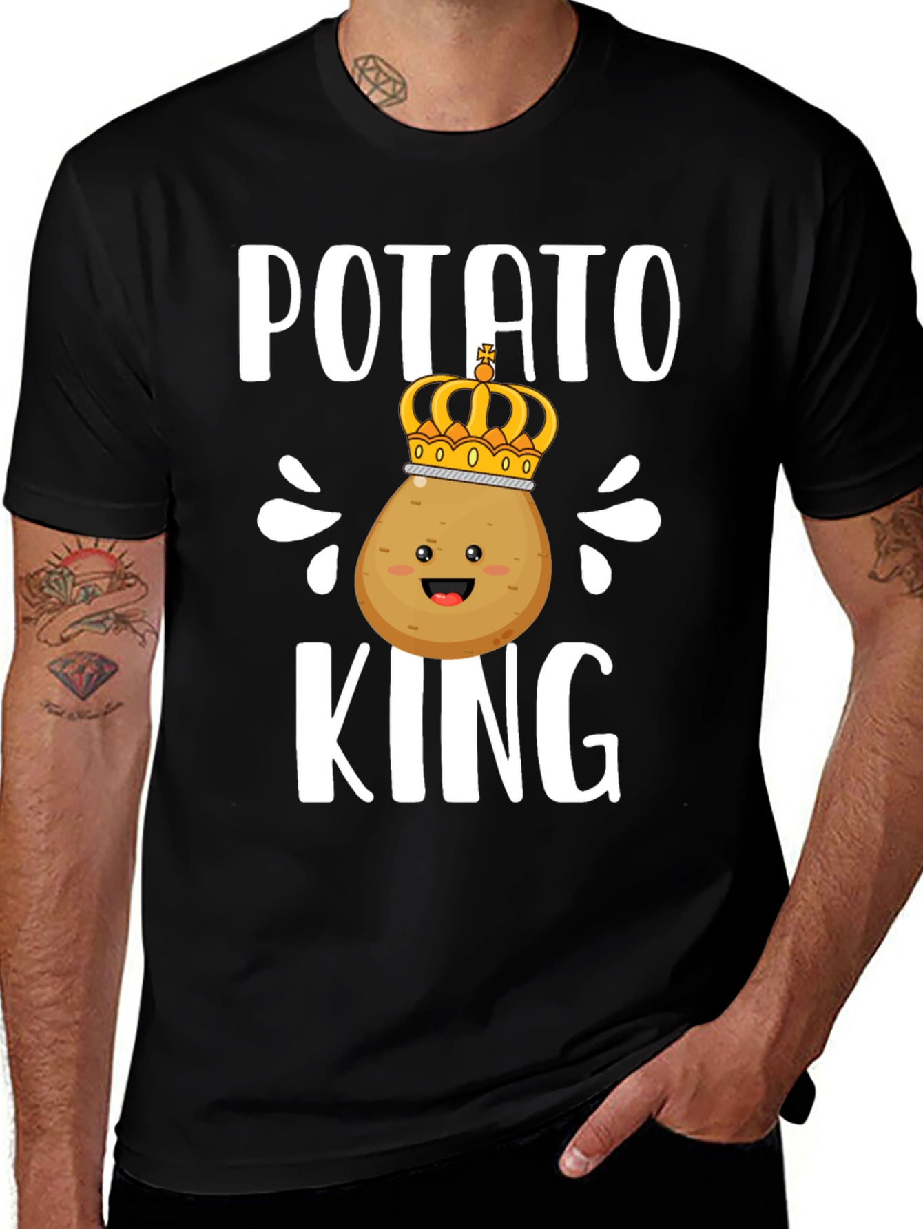 Potato King T-Shirt - Funny Cartoon Food Tee