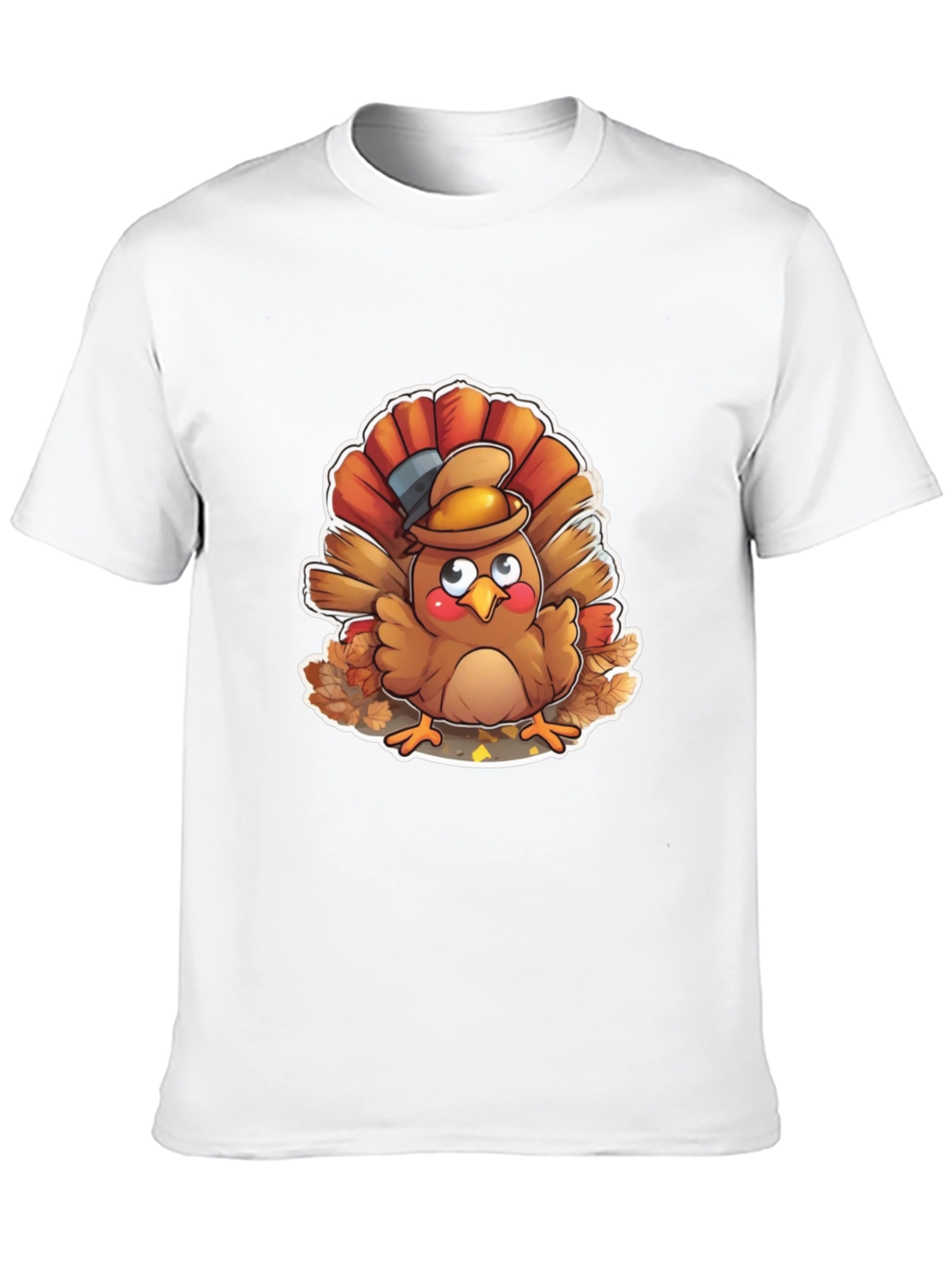 Thanksgiving Turkey Cartoon Graphic T-Shirt