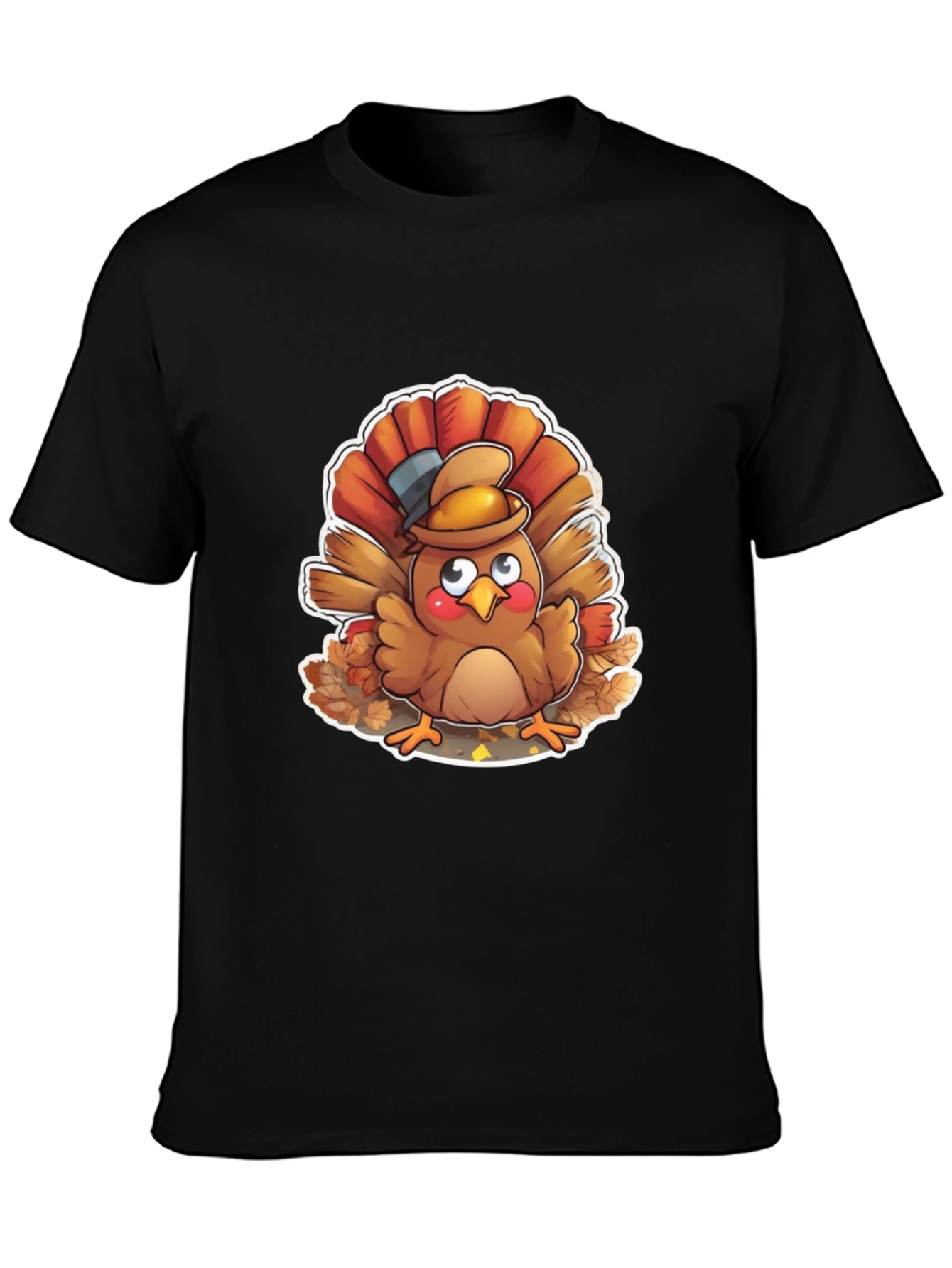 Thanksgiving Turkey Cartoon Graphic T-Shirt