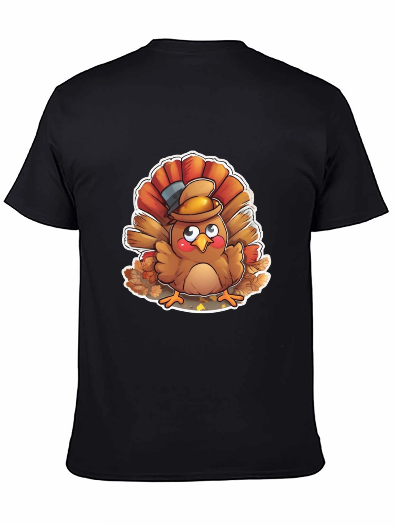 Thanksgiving Turkey Cartoon Graphic T-Shirt