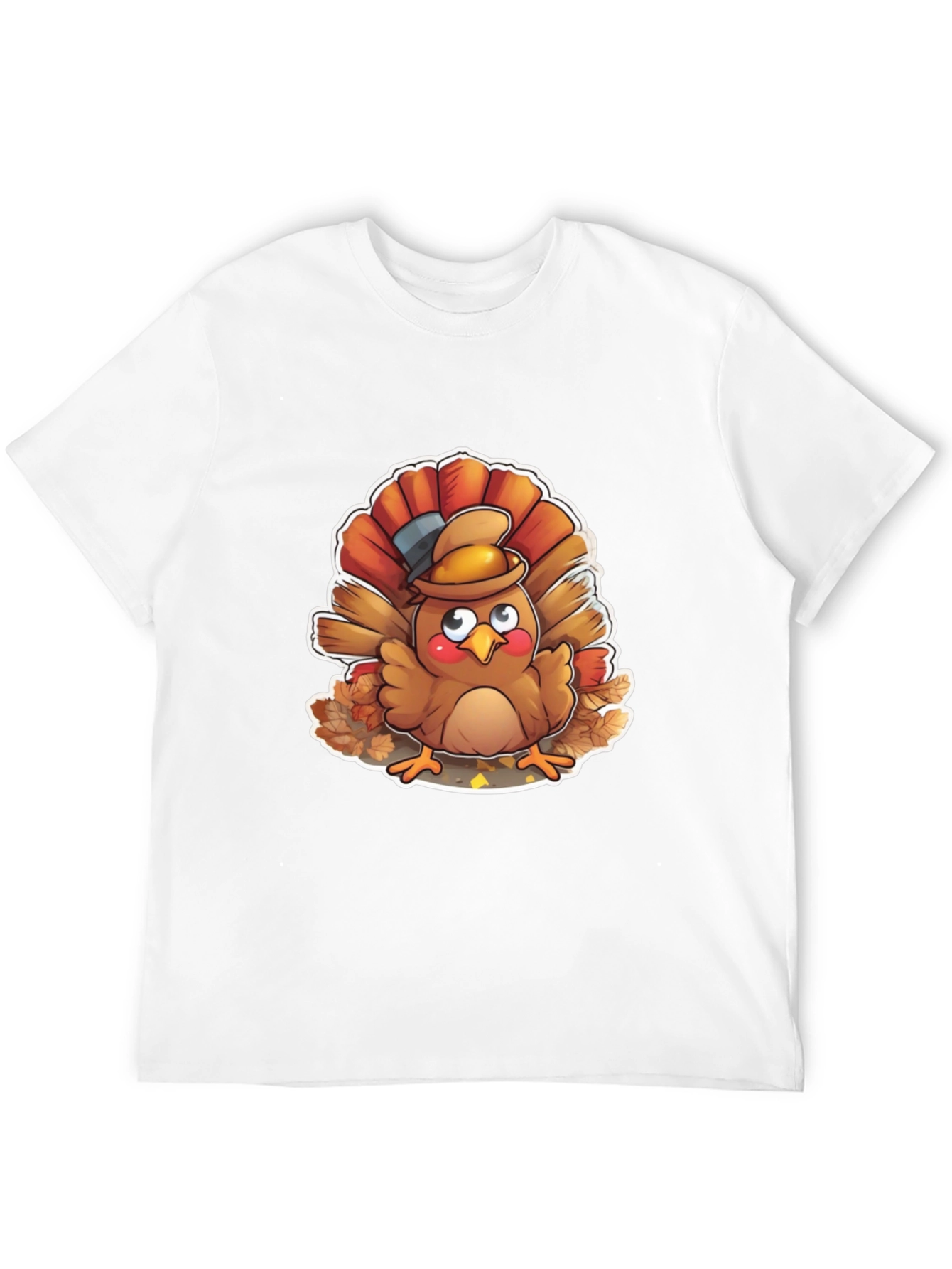 Thanksgiving Turkey Cartoon Graphic T-Shirt