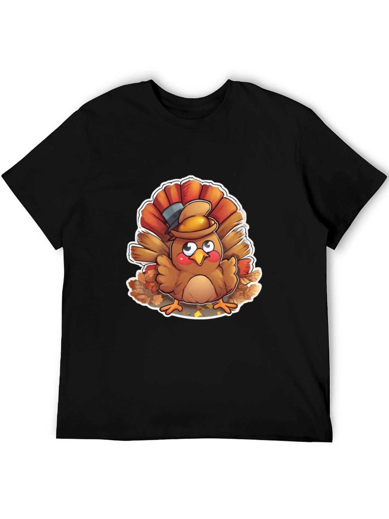 Thanksgiving Turkey Cartoon Graphic T-Shirt